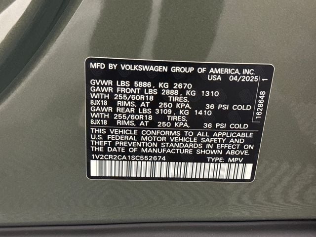 2025 Volkswagen Atlas 2.0T Peak Edition