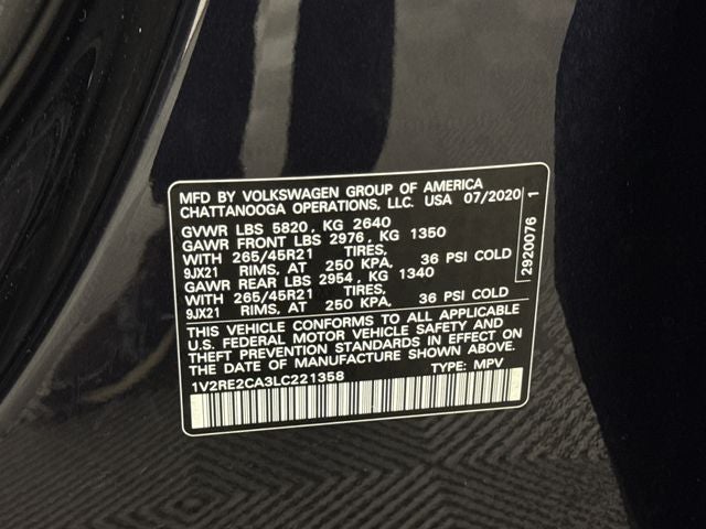 2020 Volkswagen Atlas Cross Sport 3.6L V6 SEL R-Line