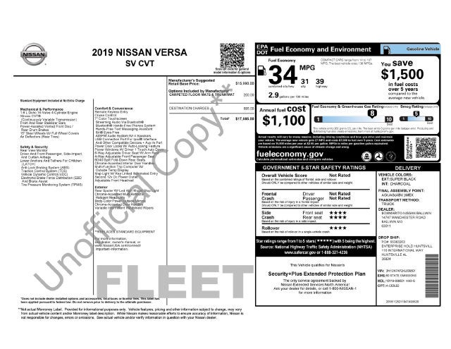 2019 Nissan Versa SV
