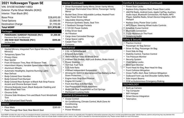 2021 Volkswagen Tiguan SE