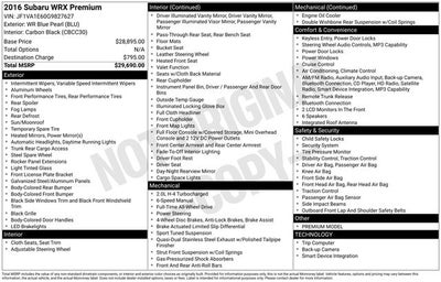 2016 Subaru WRX Premium