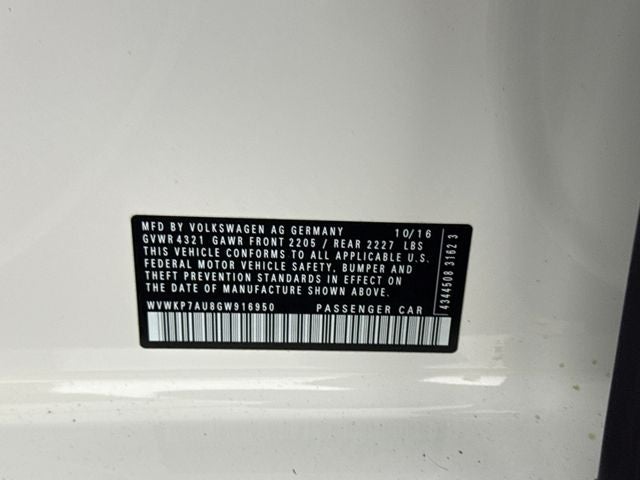 2016 Volkswagen e-Golf SE