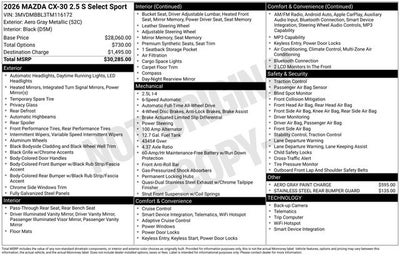2026 Mazda Mazda CX-30 2.5 S Select Sport