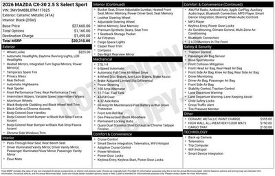 2026 Mazda Mazda CX-30 2.5 S Select Sport