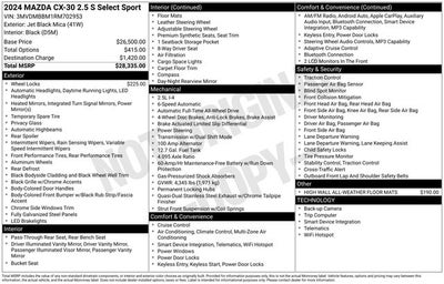 2024 Mazda Mazda CX-30 2.5 S Select Sport