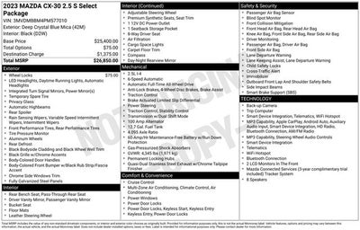 2023 Mazda Mazda CX-30 2.5 S Select Package