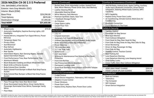 2026 Mazda Mazda CX-30 2.5 S Preferred AWD