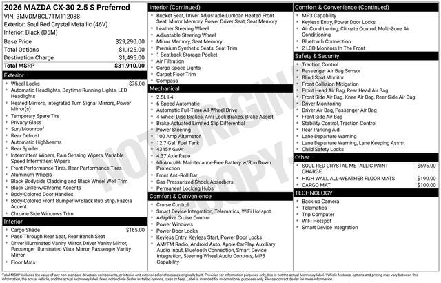 2026 Mazda Mazda CX-30 2.5 S Preferred AWD
