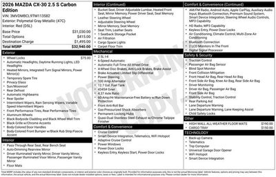 2026 Mazda Mazda CX-30 2.5 S Carbon Edition AWD