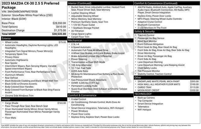 2023 Mazda Mazda CX-30 2.5 S Preferred Package