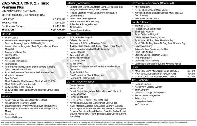 2025 Mazda Mazda CX-30 2.5 Turbo Premium Plus AWD