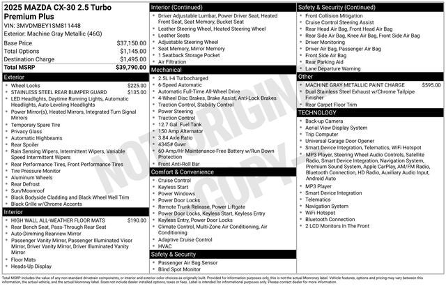 2025 Mazda Mazda CX-30 2.5 Turbo Premium Plus Package w/Premium Plus Package