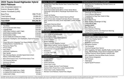 2025 Toyota Grand Highlander Hybrid MAX Platinum
