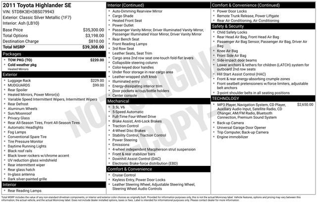 2011 Toyota Highlander SE