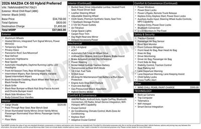 2026 Mazda Mazda CX-50 Hybrid Preferred AWD