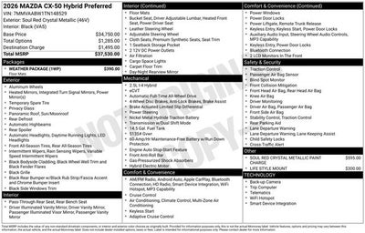 2026 Mazda Mazda CX-50 Hybrid Preferred AWD