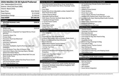 2026 Mazda Mazda CX-50 Hybrid Preferred AWD