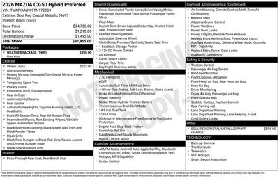 2026 Mazda Mazda CX-50 Hybrid Preferred AWD