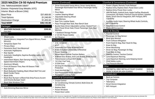 2025 Mazda Mazda CX-50 Hybrid Premium
