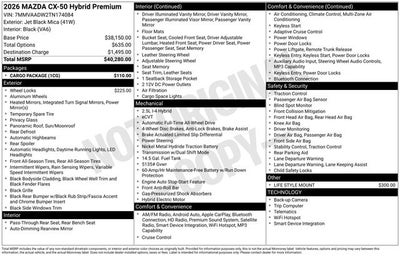 2026 Mazda Mazda CX-50 Hybrid Premium AWD
