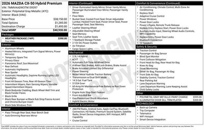 2026 Mazda Mazda CX-50 Hybrid Premium AWD