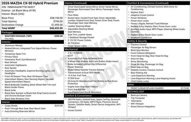 2026 Mazda Mazda CX-50 Hybrid Premium AWD