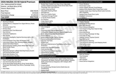 2026 Mazda Mazda CX-50 Hybrid Premium AWD