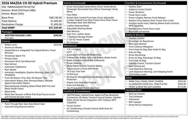 2026 Mazda Mazda CX-50 Hybrid Premium AWD