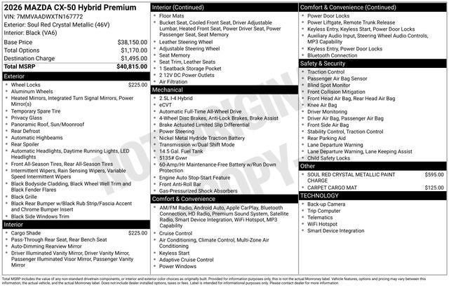 2026 Mazda Mazda CX-50 Hybrid Premium AWD