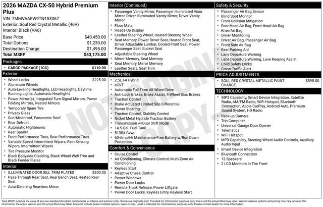 2026 Mazda Mazda CX-50 Hybrid Premium Plus AWD