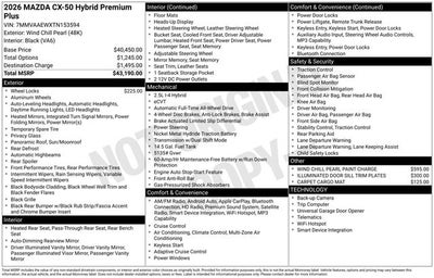 2026 Mazda Mazda CX-50 Hybrid Premium Plus AWD
