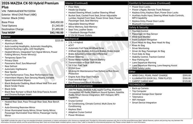 2026 Mazda Mazda CX-50 Hybrid Premium Plus AWD