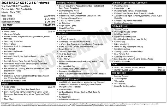 2026 Mazda Mazda CX-50 2.5 S Preferred AWD