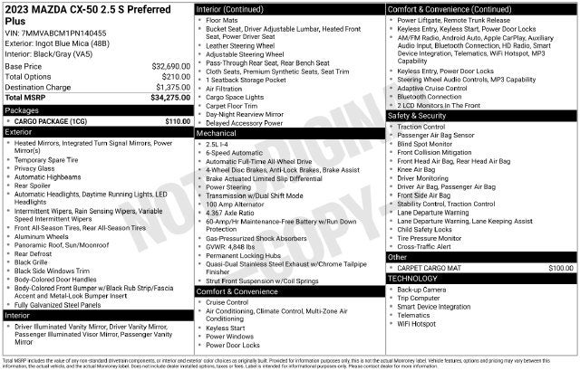 2023 Mazda Mazda CX-50 2.5 S Preferred Plus Package