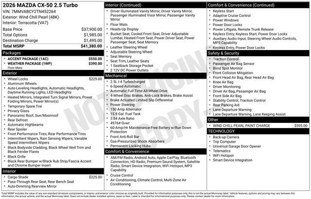 2026 Mazda Mazda CX-50 2.5 Turbo AWD