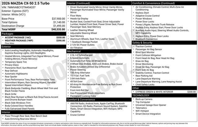 2026 Mazda Mazda CX-50 2.5 Turbo AWD