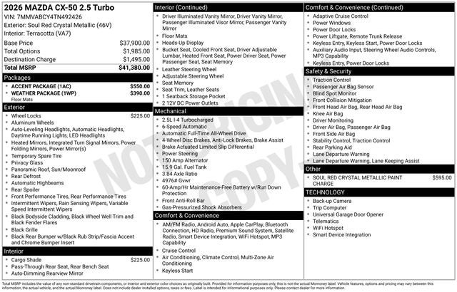 2026 Mazda Mazda CX-50 2.5 Turbo