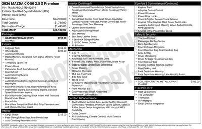 2026 Mazda Mazda CX-50 2.5 S Premium AWD