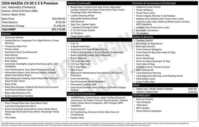 2026 Mazda Mazda CX-50 2.5 S Premium AWD