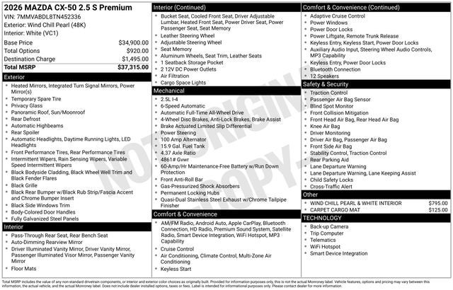 2026 Mazda Mazda CX-50 2.5 S Premium AWD