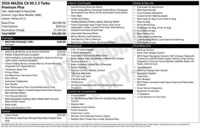 2026 Mazda Mazda CX-50 2.5 Turbo Premium Plus AWD