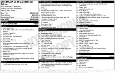 2026 Mazda Mazda CX-50 2.5 S Meridian Edition AWD