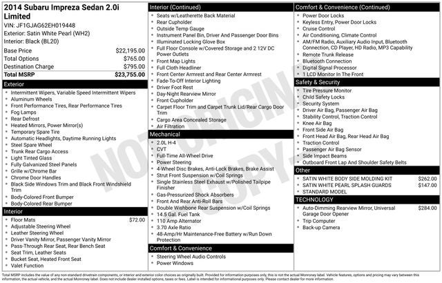 2014 Subaru Impreza 2.0i Limited