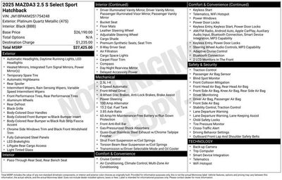 2025 Mazda Mazda3 2.5 S Select Sport