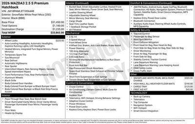 2026 Mazda Mazda3 Hatchback 2.5 S Premium