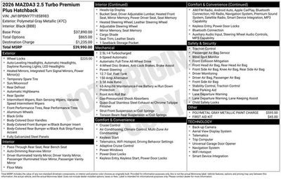 2026 Mazda Mazda3 Hatchback 2.5 Turbo Premium Plus AWD