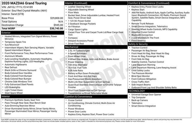 2020 Mazda Mazda6 Grand Touring