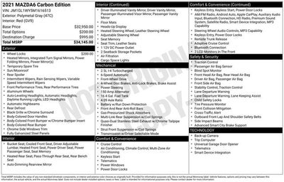 2021 Mazda Mazda6 Carbon Edition