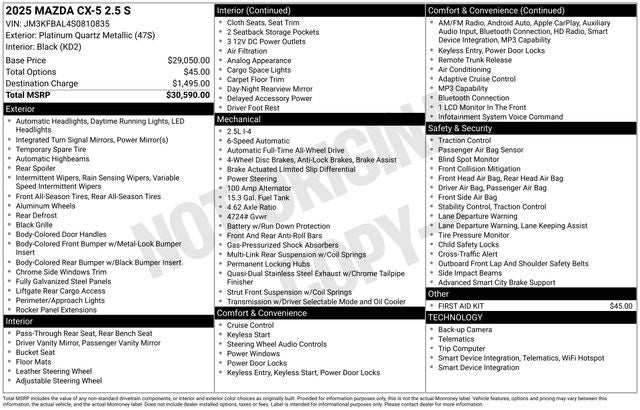 2025 Mazda Mazda CX-5 2.5 S AWD