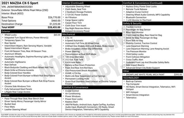 2021 Mazda Mazda CX-5 Sport